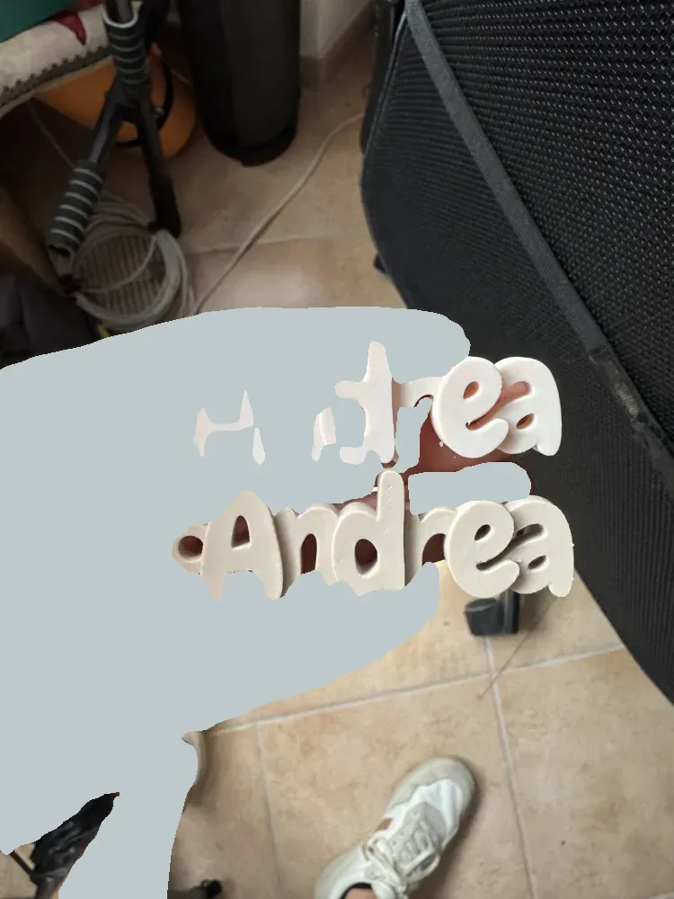 Llavero de nombre paramétrico personalizable, vista 3
