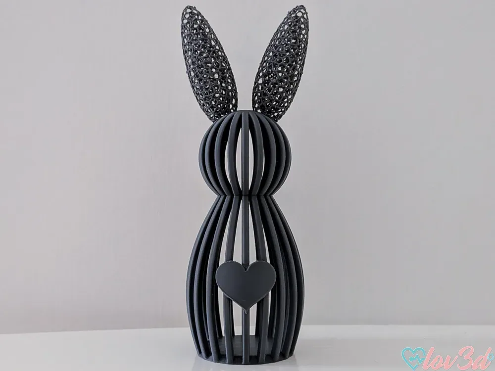 Conejito de Pascua moderno con orejas Voronoi, vista 2