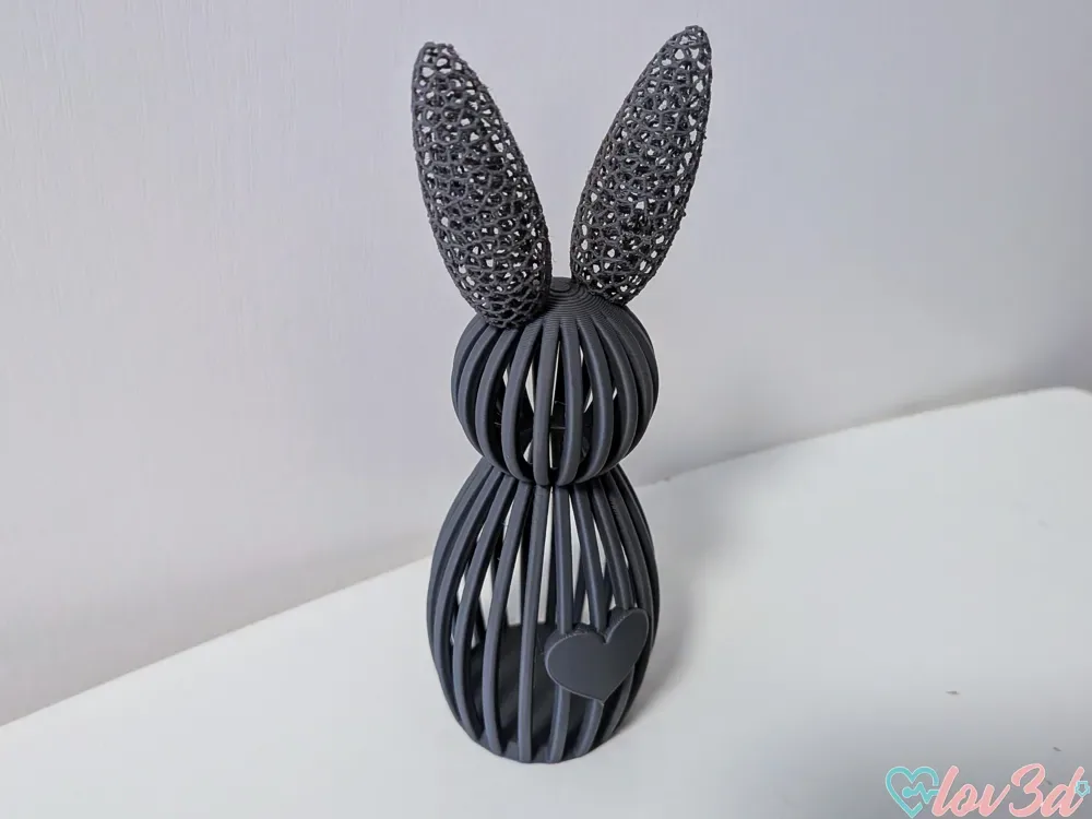 Conejito de Pascua moderno con orejas Voronoi, vista 3