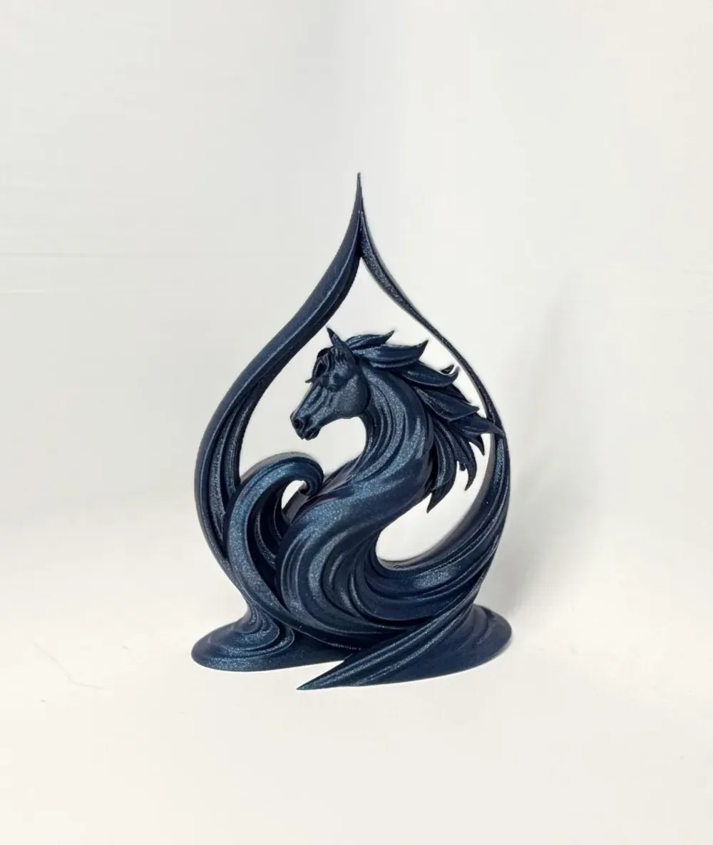 Caballo de agua elemental – Escultura de símbolo de agua, vista 3