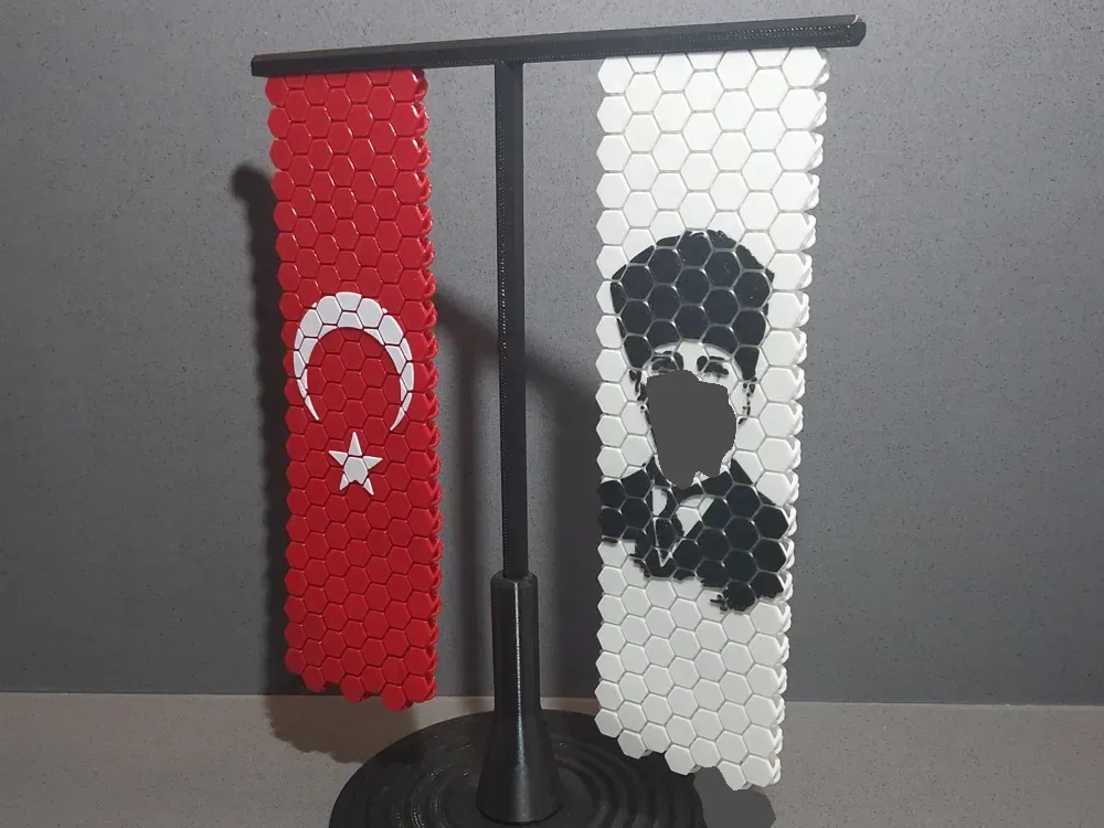 Bandera turca y banderín de Atatürk (doble cara), vista 1