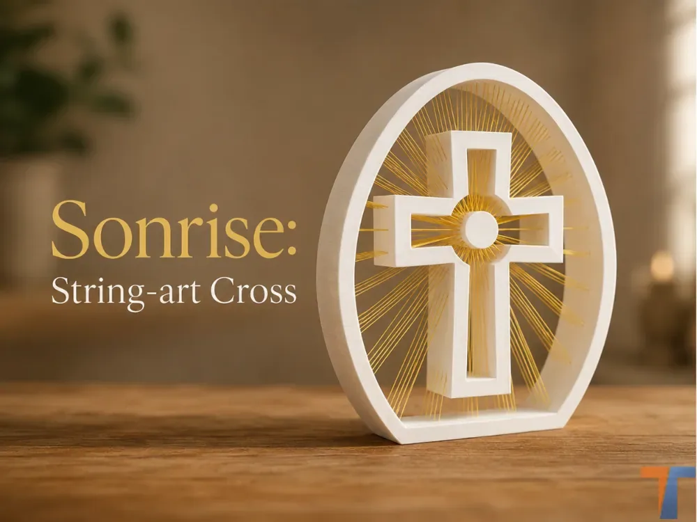Salida del sol: Cruz de arte de cuerdas, vista 1