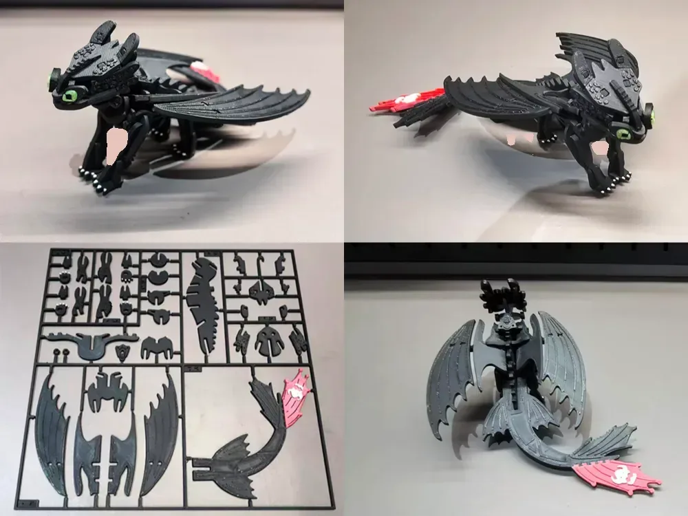 Glow Toothless, conjunto de tarjetas del kit Night Fury, adorno de juguete hecho a mano del dragón Glow, vista 1