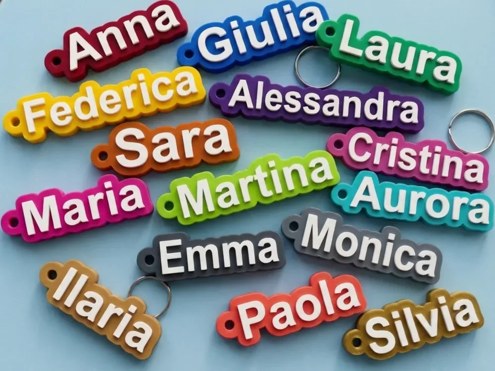 Llavero con nombre totalmente personalizable y forma ajustable para impresión 3D, vista 1