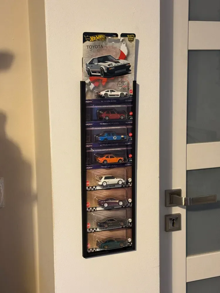 Expositor y colgador de tarjetas modular para coches 1:64 para impresión 3D, vista 3