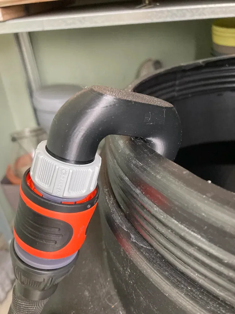 adaptador de manguera para llenado de contenedores (rosca de 1 · 2") para impresión 3D, vista 2