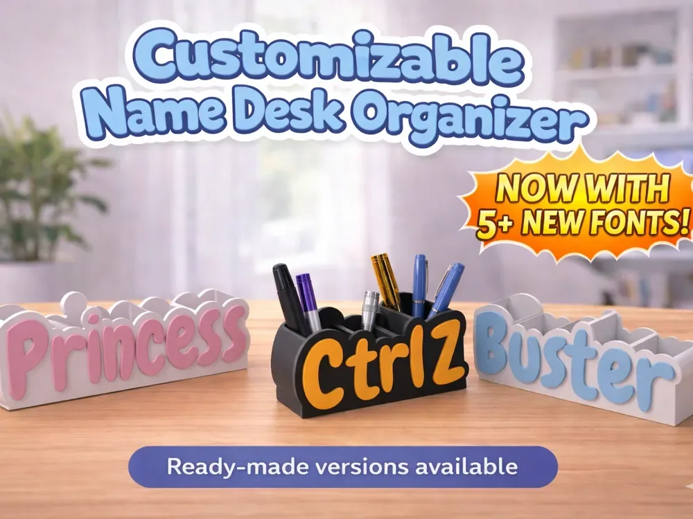Organizador de escritorio con nombre personalizable, vista 1