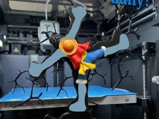 ¿Quién estrelló a Luffy? -Calcomanía de pared de impacto falso- NO AMS, vista 1