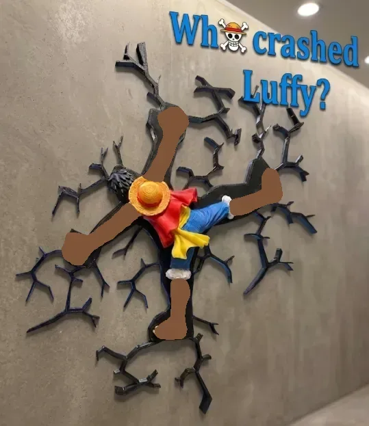 ¿Quién estrelló a Luffy? -Calcomanía de pared de impacto falso- NO AMS, vista 2