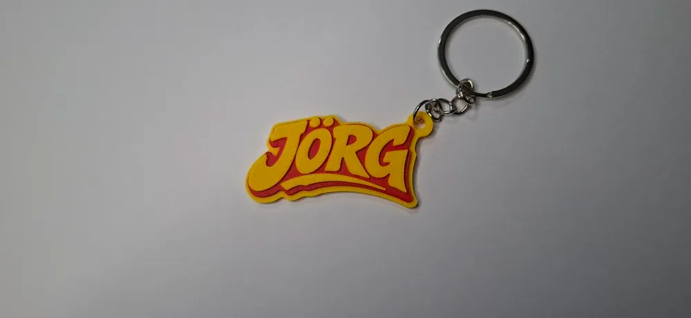 Llavero Jörg – elegante nombre impreso en 3D, vista 2