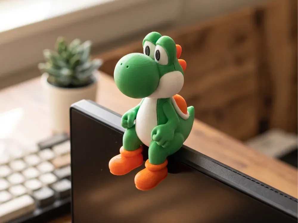 Yoshi sentado en la repisa – Monitor Buddy, vista 1