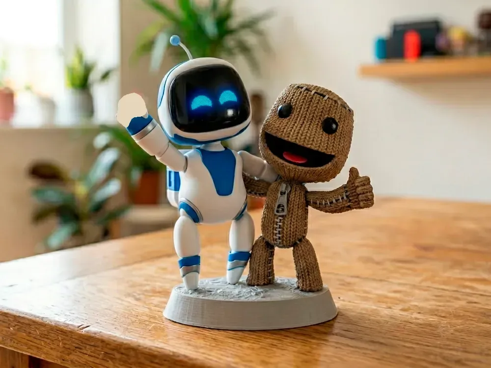 AstroBot Sackboy 3D Fan Art Dúo, vista 1