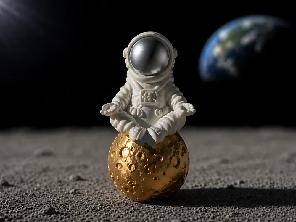 Astronauta Zen Lunar – Edición Luna Dorada, vista 1