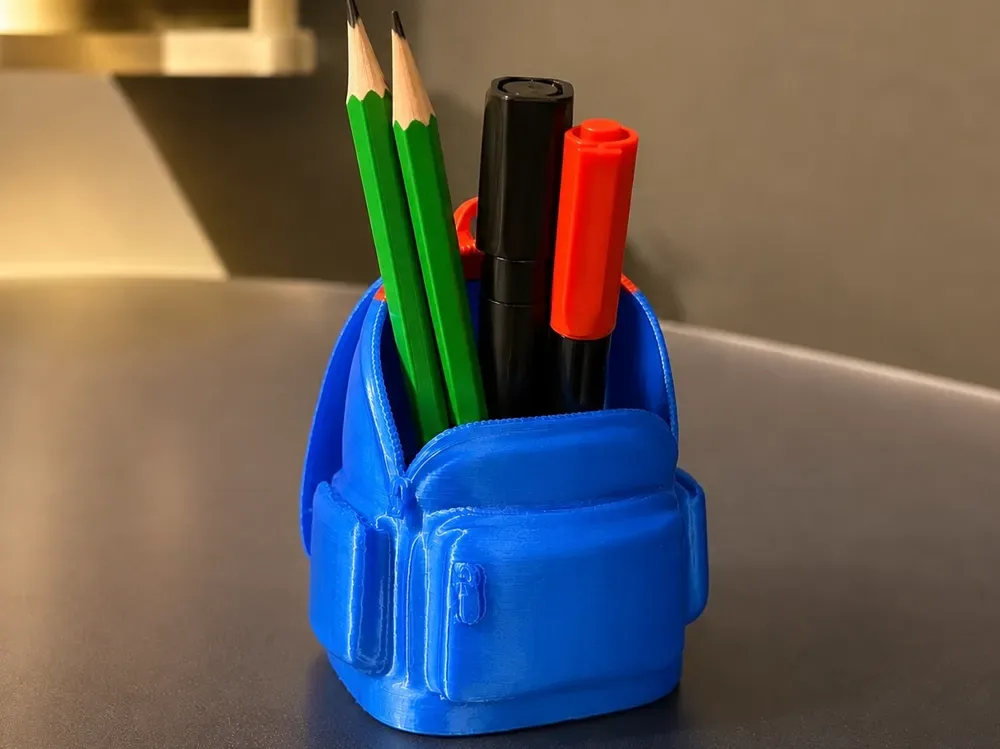 Mochila escolar Portalápices para impresión 3D, vista 1