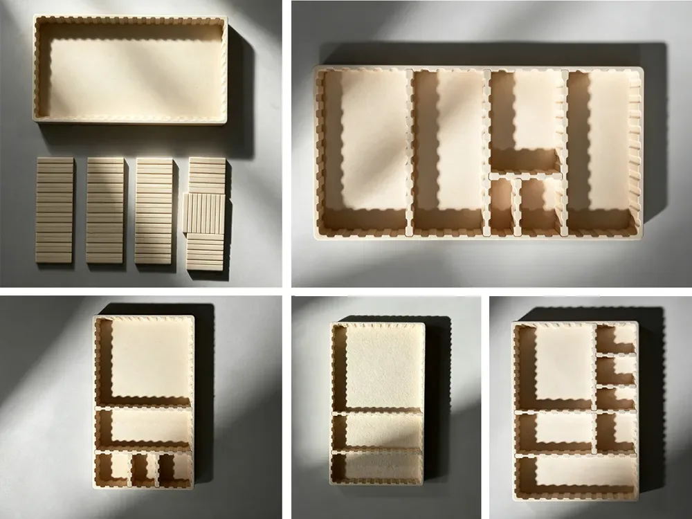 Divisores ajustables · Almacenamiento personalizable para impresión 3D, vista 1