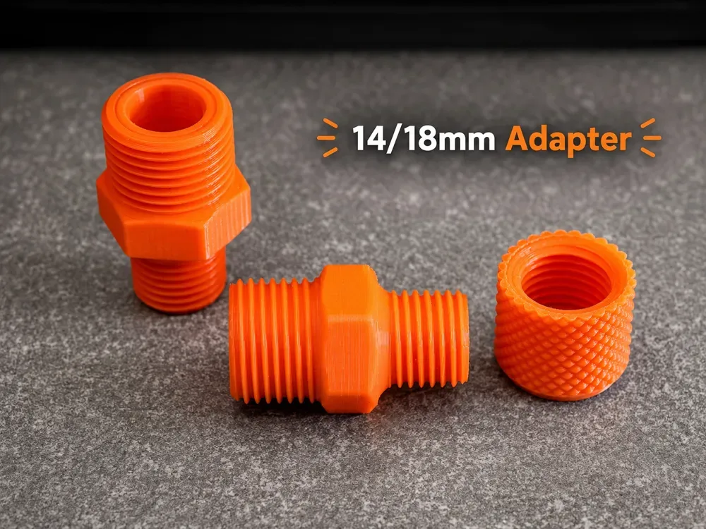 Adaptador de rosca de 14 a 18 mm para impresión 3D, vista 1
