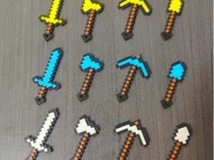 Herramientas de Minecraft. Se puede utilizar como colgantes, llaveros., vista 1