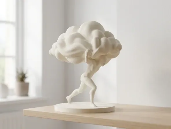 Llevando los cielos - Escultura moderna del Atlas, vista 1