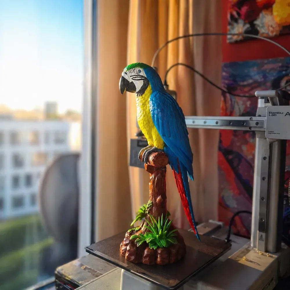 Loro guacamayo colorido | Impresión 3D de varias partes, vista 2