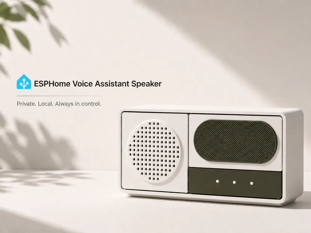 Altavoz asistente de voz Esphome, vista 1