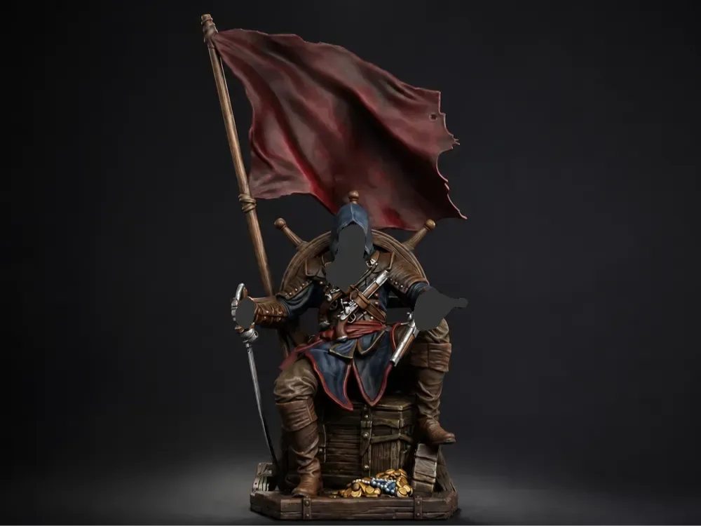 Figura Capitán Corsario Carmesí (bandera negra), vista 1