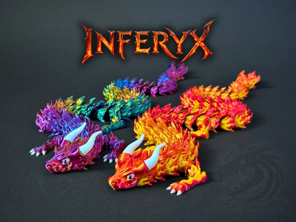 Inferyx - Dragón de fuego articulado, vista 1