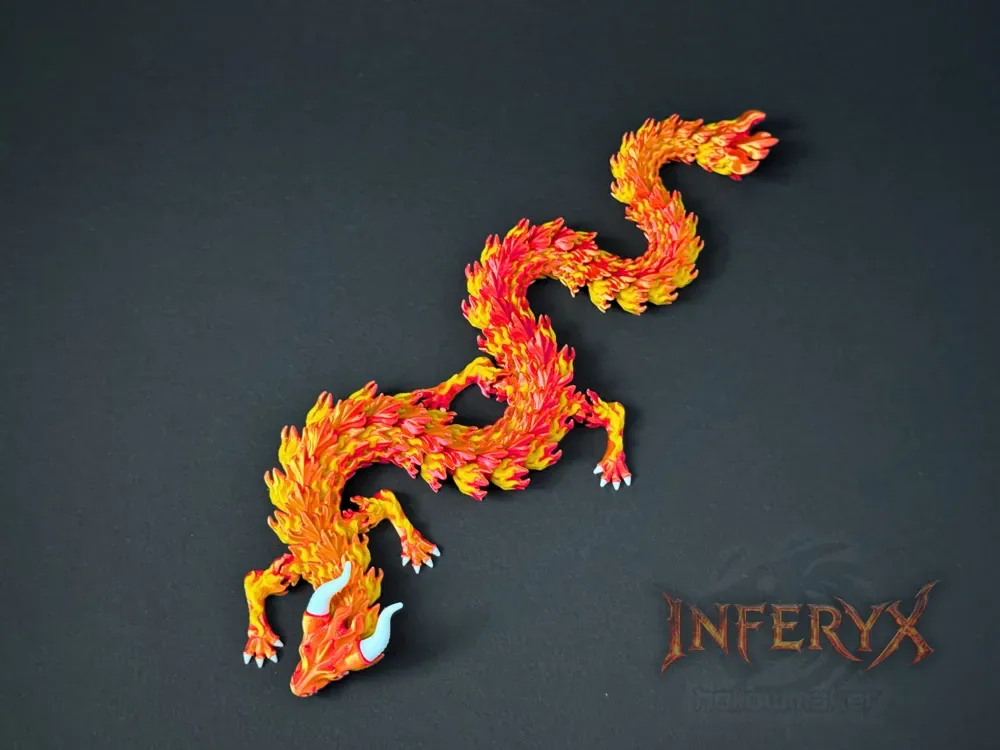 Inferyx - Dragón de fuego articulado, vista 2