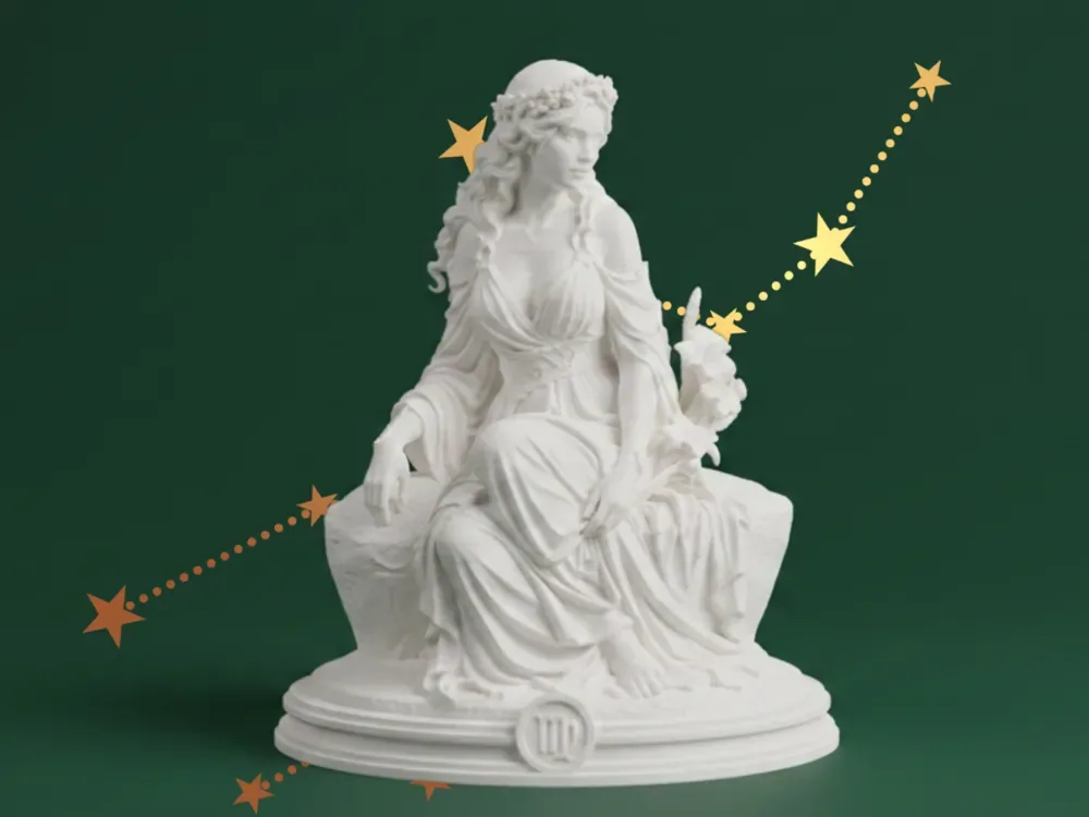 Zodiaco Virgo – Figura Diosa Doncella, vista 1