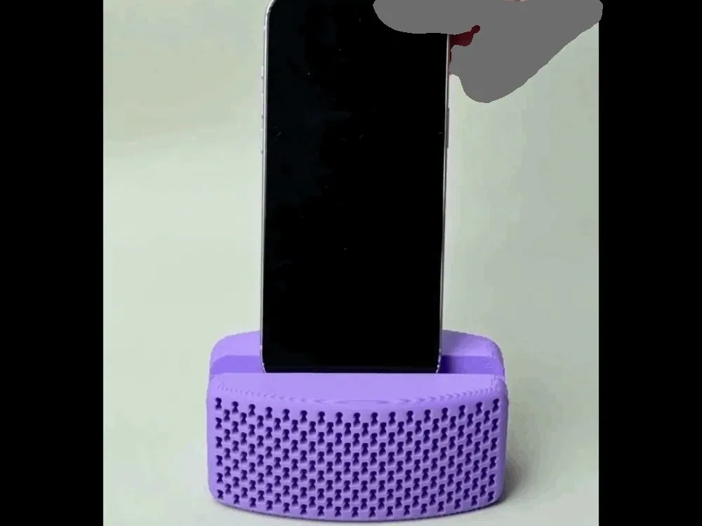 Soporte para amplificador telefónico de resonancia acústica pasiva (impresión in situ, sin soportes), vista 1