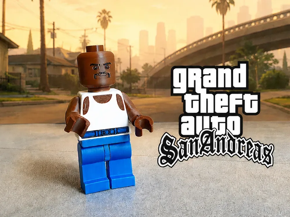 Figura brick CJ (GTA San Andreas) 10cm, vista 1