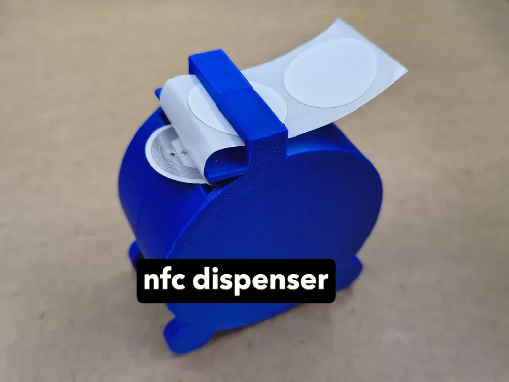 Dispensador de pegatinas NFC con enrollador integrado, vista 1