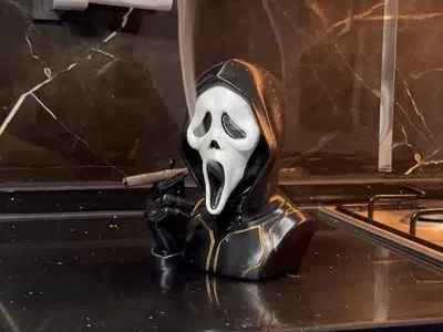 Quemador de incienso con cara de fantasma | Busto de humo de reflujo, vista 2