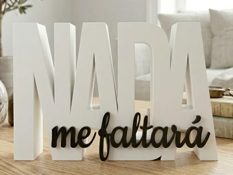 Signo bíblico entrelazado "Nada me faltará", vista 1