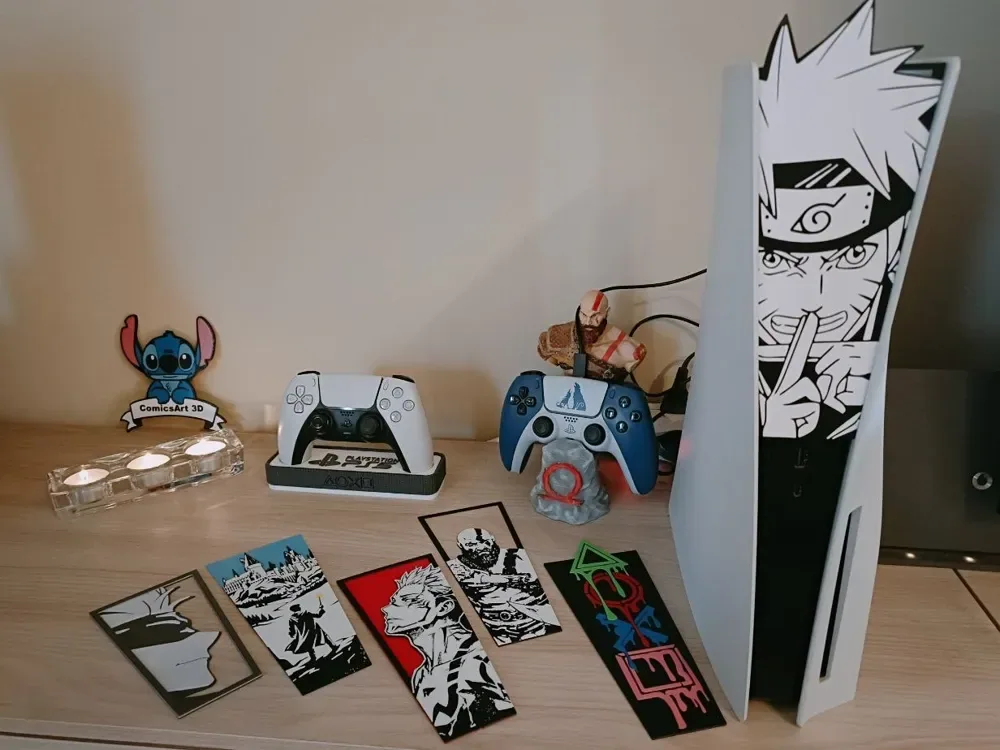 Placas frontales personalizadas para PS5: anime-juegos-película, vista 1