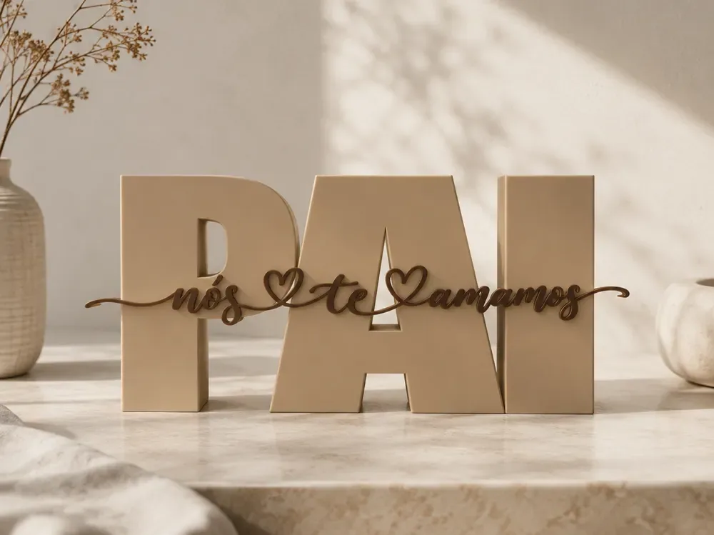 Portugués: Papá, te queremos - Regalo del Día del Padre (Q_Craft), vista 1