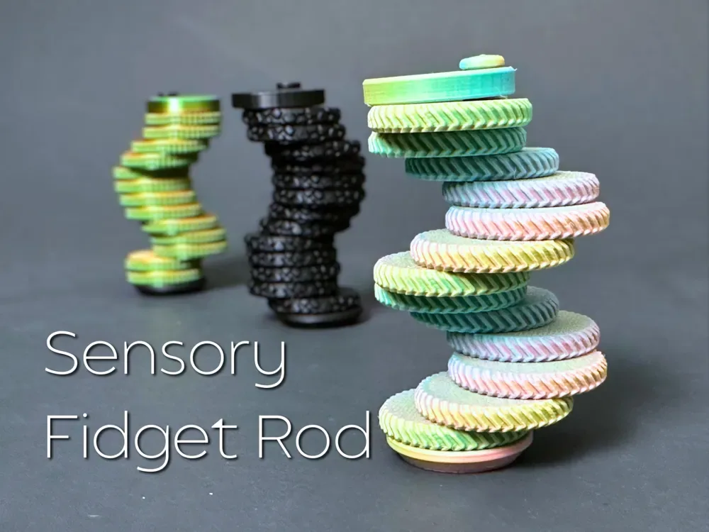Sensory Fidget Rod - Deslizador de disco descentrado, vista 1