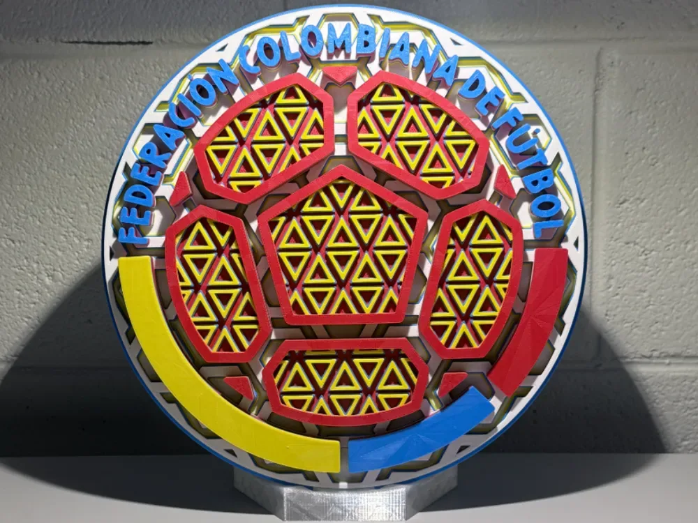 Mosaico dimensional del escudo nacional de fútbol de Colombia, vista 1