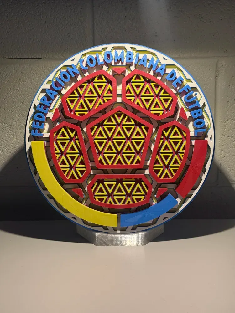 Mosaico dimensional del escudo nacional de fútbol de Colombia, vista 2