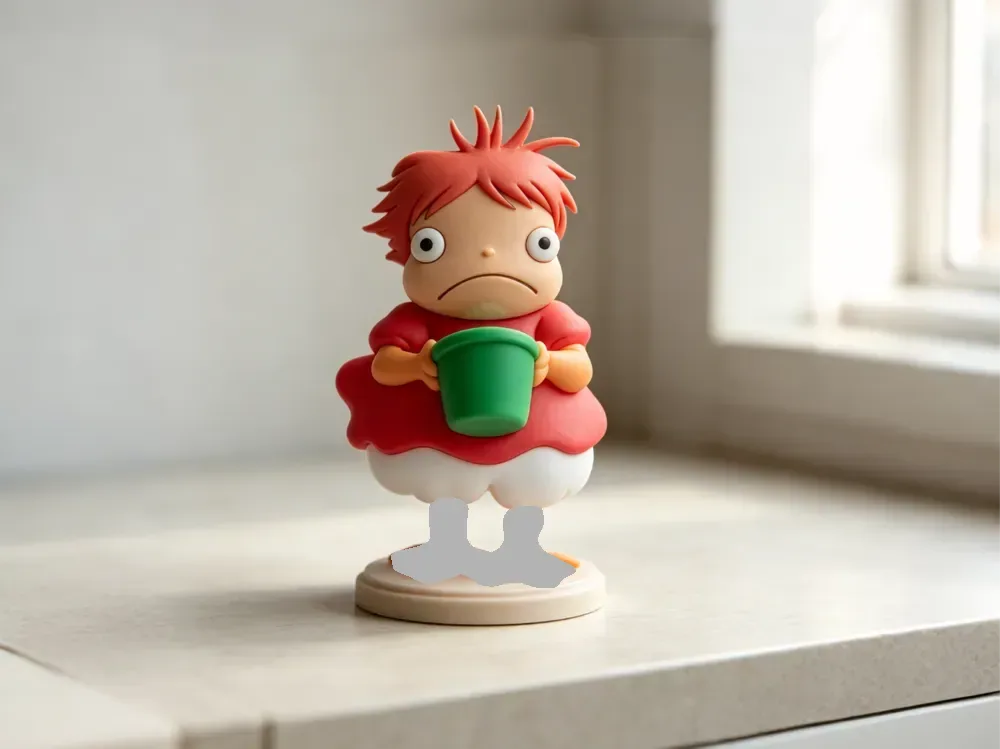Ponyo en forma merhumana - Mercancía de la película de anime Ghibli Hayao Miyazaki - Juguete para colorear para niños, vista 1
