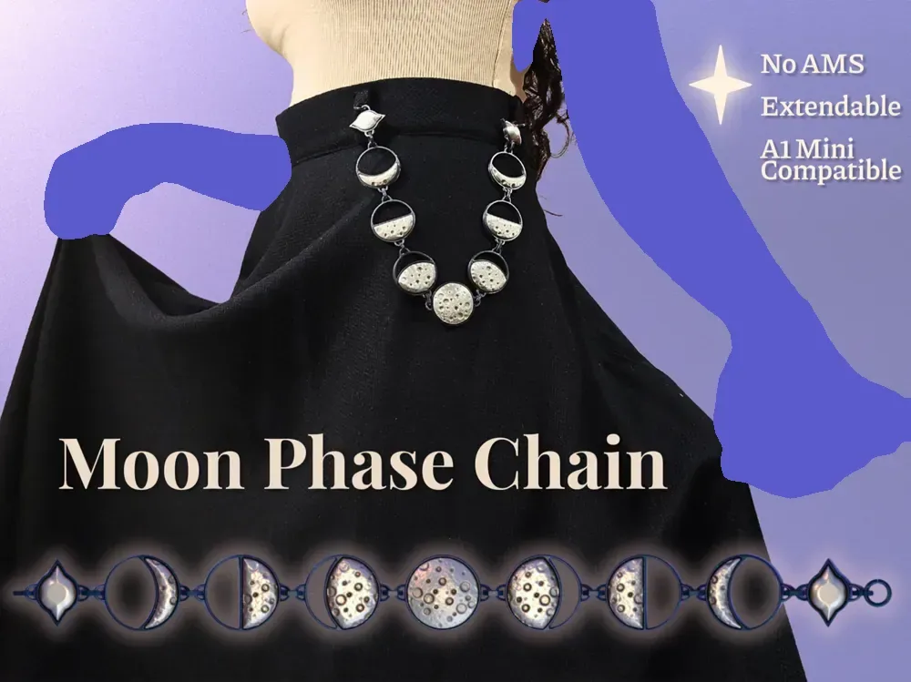 Cadena de fases lunares: un accesorio de bruja de Renfaire, vista 1