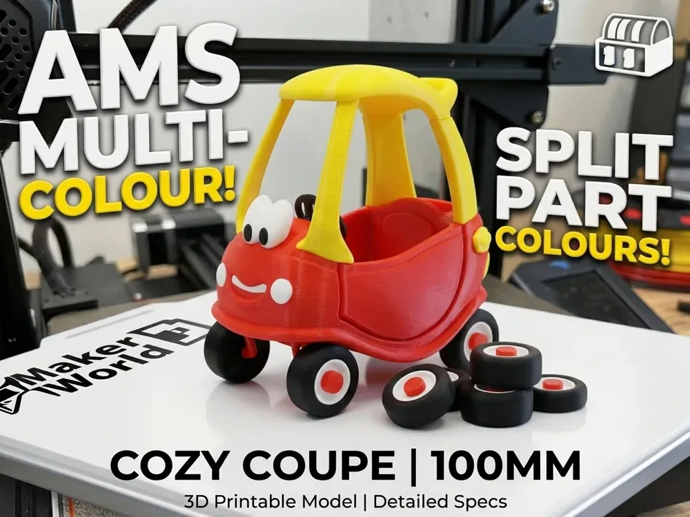 Acogedor coche de juguete cupé (AMS Color y pieza dividida), vista 1