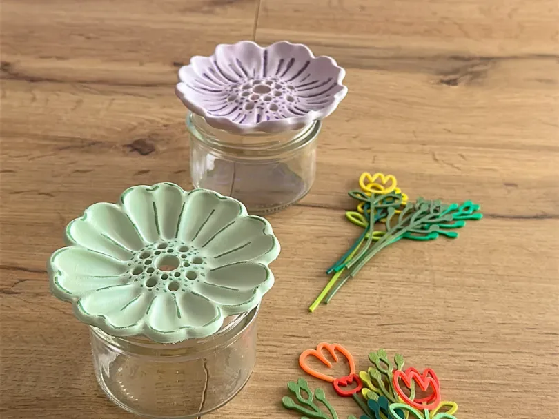 puesto de flores para impresión 3D, vista 1
