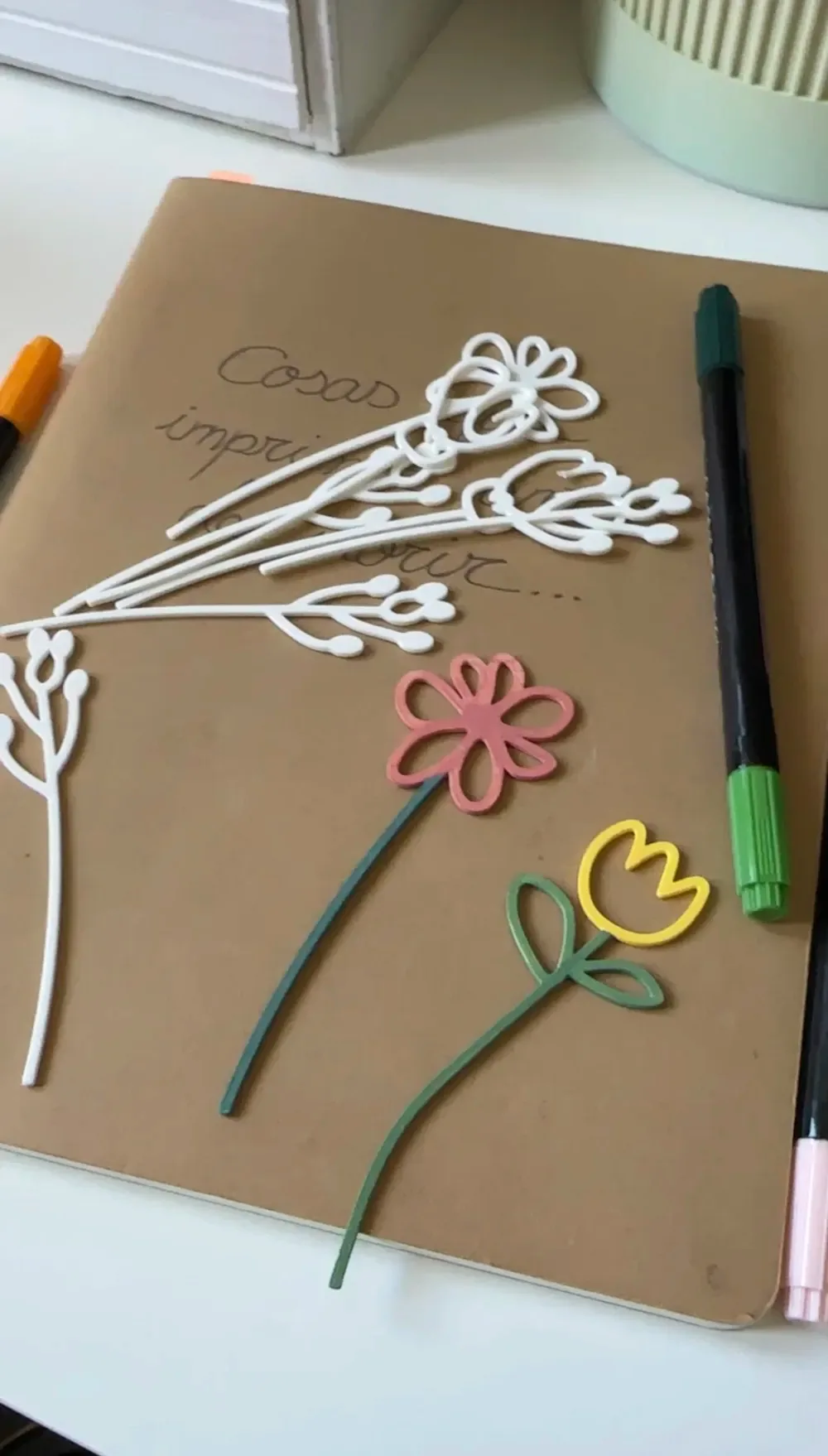 puesto de flores para impresión 3D, vista 3
