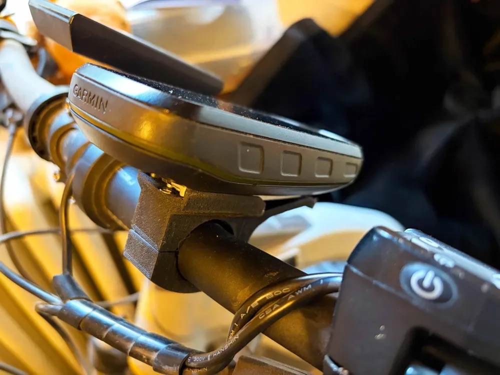 Soporte para manillar Garmin para impresión 3D, vista 2