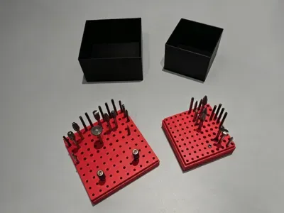 Caja de almacenamiento de brocas de lijado de 100 orificios · Apertura de 80×80 mm · 2,7 · 3,5 mm para impresión 3D, vista 1