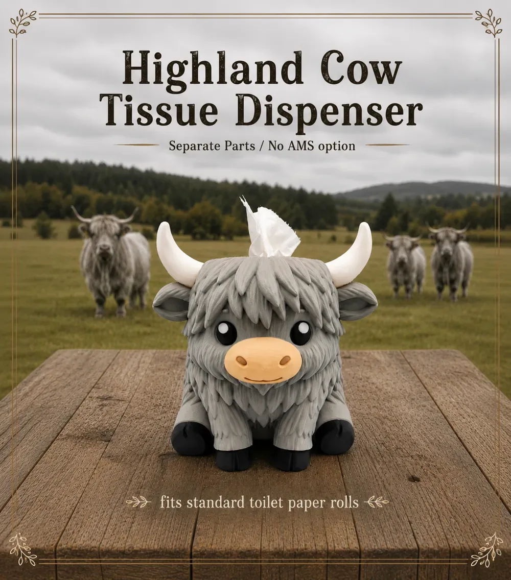 Dispensador de pañuelos de vaca Highland (piezas separadas), vista 2