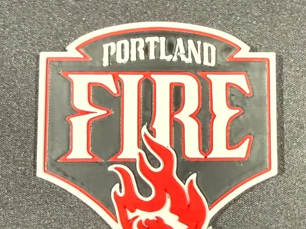 Logotipo del incendio de Portland, vista 1