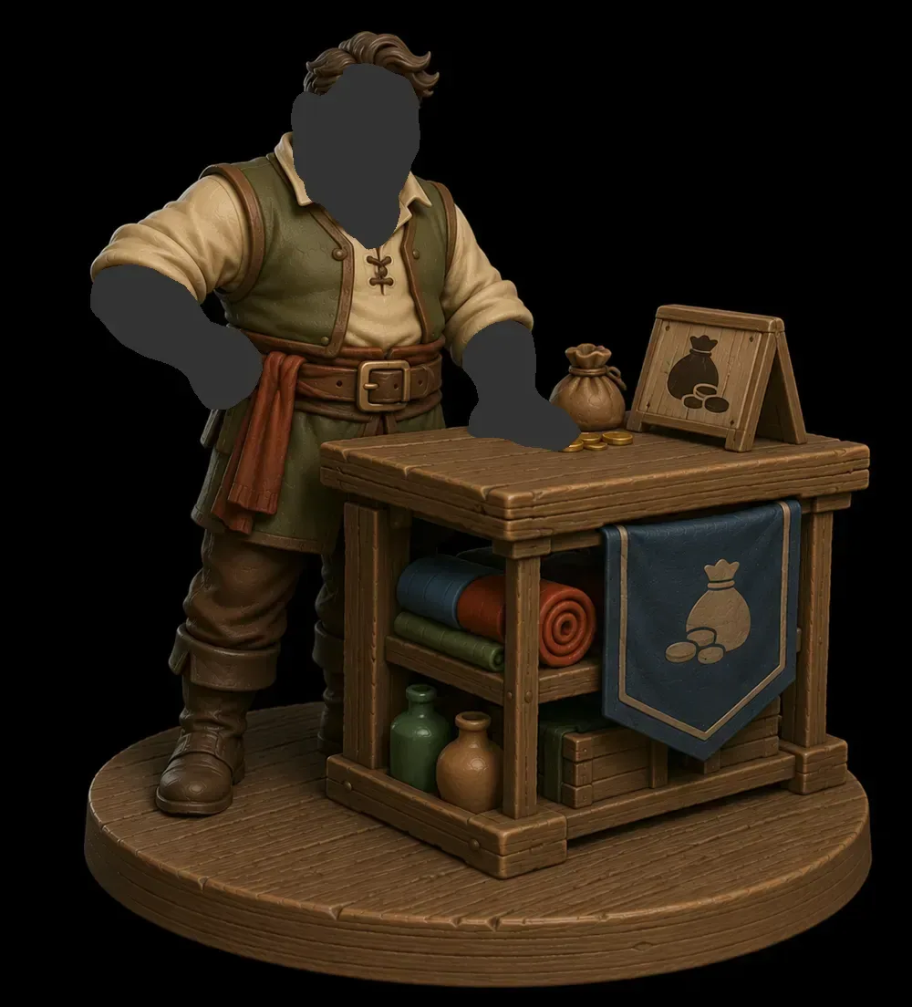 Tendero NPC D&D, vista 3