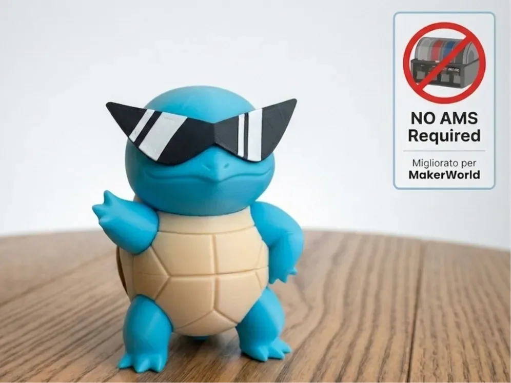 Pokémon 007 Squirtle. Sin AMS, montaje completado, vista 1