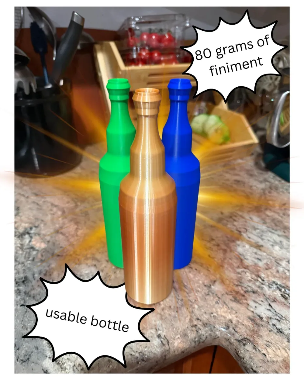 Botella utilizable, vista 2